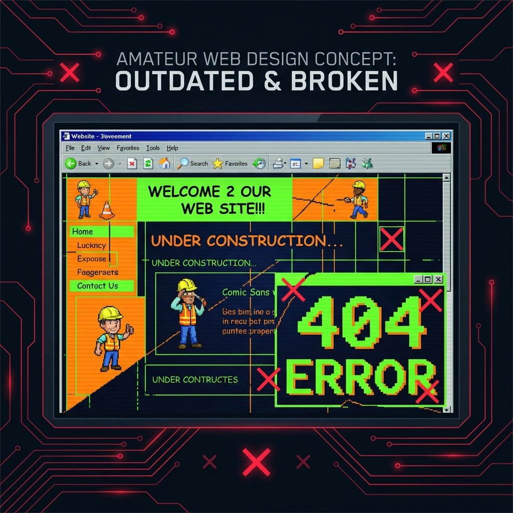 Design amador - Template genérico desatualizado